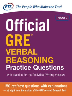 cover image of Official GRE Verbal Reasoning Practice Questions